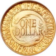 1 Dollar (Panama–Pacific Exposition) - Reverse