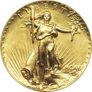 20 Dollars (Saint-Gaudens; Roman numerals, no motto, ultra high relief) - Obverse
