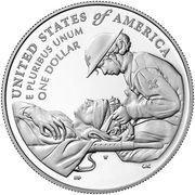 1 Dollar (National Purple Heart Hall of Honor) - Reverse