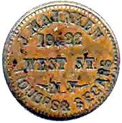 Civil War Merchant Token - J. Mahnken (New York, NY) - Obverse