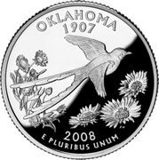 ¼ Dollar "Washington Quarter" (Oklahoma - Silver Proof) - Reverse