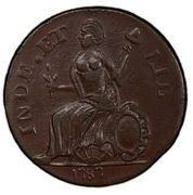 ½ Penny - Copper "Muttonhead" - Reverse