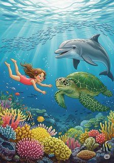 Elara and the Ocean's Secret educational story for 7-12 years children in English featuring warm themes