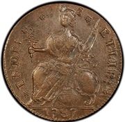 ½ Penny - Copper "Draped Bust Left" - Reverse