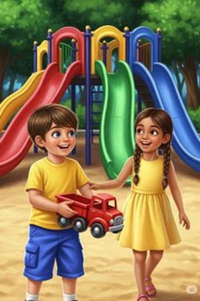 Together at the Rainbow Playground daily life story for 3-6 years children in English featuring warm themes