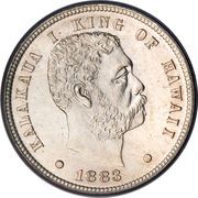 1 Dime - Kalākaua I - Obverse