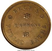 Hard Times Merchant Token - Beck's Public Baths (Richmond, Virginia) - Obverse