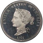 10 Dollars "1874 Eagle" (Pattern; aluminium) - Obverse