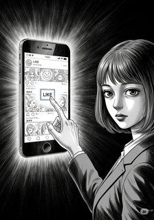 いいねの呪い mystery story for 13-18 years children in Japanese featuring mysterious themes