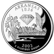 ¼ Dollar "Washington Quarter" (Arkansas - Silver Proof) - Reverse