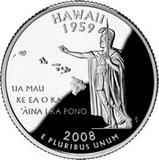 ¼ Dollar "Washington Quarter" (Hawaii - Silver Proof) - Reverse