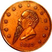 Civil War Merchant Token - Gustavus Lindenmueller (New York, NY) - Obverse