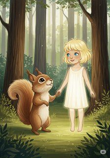 まいごのキラとリスのチップ fantasy story for 3-6 years children in Japanese featuring warm themes