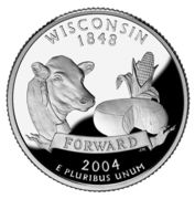 ¼ Dollar "Washington Quarter" (Wisconsin - Silver Proof) - Reverse
