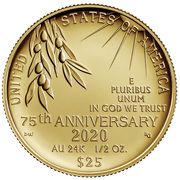 25 Dollars (End of World War II 75th Anniversary; Gold Bullion Coinage) - Reverse