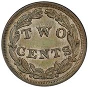 2 Cents "1836" (Pattern; billon) - Reverse