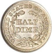 ½ Dime "Seated Liberty Half Dime" (arrows at date) - Reverse