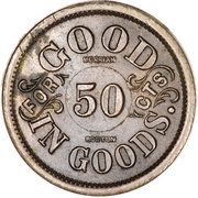 50 Cents - Civil War Sutler Token - Harvey Lewis (23rd Massachusetts Regiment) - Reverse