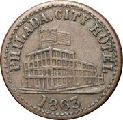 Civil War Merchant Token - G. J. Ruelius, Philadelphia City Hotel (Philedelphia, PA) - Reverse