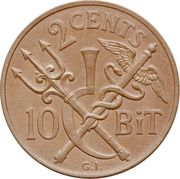 2 Cents / 10 Bit - Christian IX - Reverse