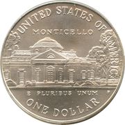 1 Dollar (Birth of Thomas Jefferson) - Reverse