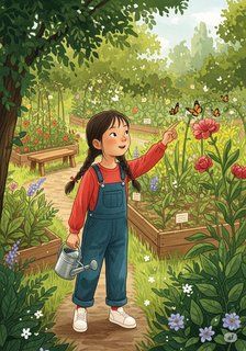 The Great Garden Exchange educational story for 7-12 years children in English featuring warm themes