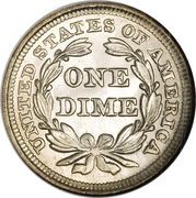 1 Dime "Seated Liberty Dime" (with stars and date arrows) - Reverse