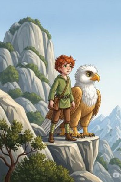 The Boy and the Griffin fantasy story for 7-12 years children in English featuring warm themes