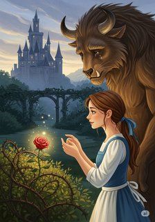 美女与野兽 fairy tale story for 7-12 years children in Chinese featuring warm themes