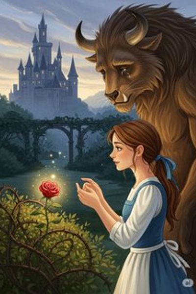 美女与野兽 fairy tale story for 7-12 years children in Chinese featuring warm themes