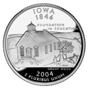 ¼ Dollar "Washington Quarter" (Iowa - Silver Proof) - Reverse
