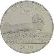 ½ Dollar (Atlanta Olympics - Swimming) - Obverse