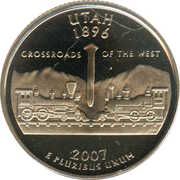 ¼ Dollar "Washington Quarter" (Utah) - Reverse