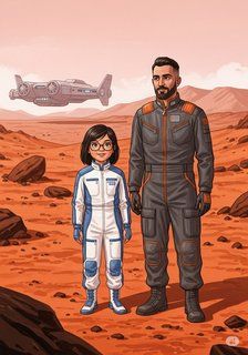 The Martian Dream: Building a New Home sci-fi story for 7-12 years children in English featuring inspiring themes