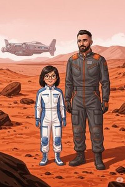 The Martian Dream: Building a New Home sci-fi story for 7-12 years children in English featuring inspiring themes