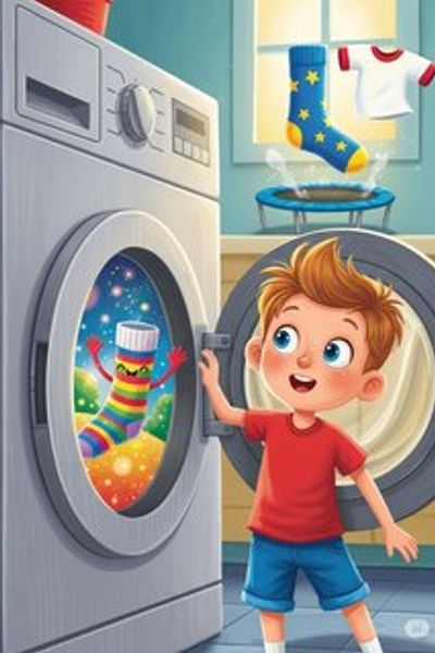 Oliver and the Mystery of the Missing Socks fantasy story for 3-6 years children in English featuring mysterious themes