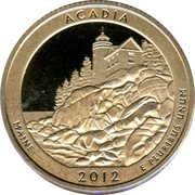 ¼ Dollar "Washington Quarter" (Acadia National Park, Maine) - Reverse