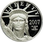 100 Dollars "American Platinum Eagle" (Bullion Coinage) - Obverse