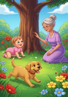 Sunny Day in the Garden educational story for 3-6 years children in English featuring warm themes