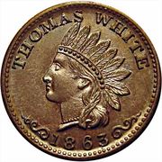 Civil War Merchant Token - Thomas White (New York, NY) - Obverse