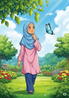 Arissa dan Rahsia Daun Hijau educational story for 7-12 years children in Malay featuring inspiring themes