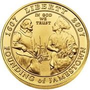 5 Dollars (Jamestown 400th Anniversary) - Obverse