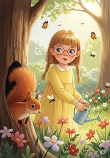 Elara's Spring Surprise educational story for 3-6 years children in English featuring warm themes