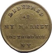 Civil War Merchant Token - Ph. J. Seiter's Market (New York, New York) - Reverse