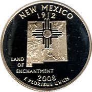 ¼ Dollar "Washington Quarter" (New Mexico) - Reverse