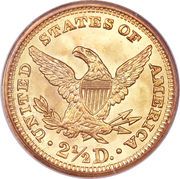 2½ Dollars "Coronet Head - Quarter Eagle" - Reverse