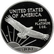 100 Dollars "American Platinum Eagle" (Bullion Coinage) - Reverse