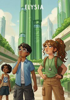 The Echoes of Elysia adventure story for 7-12 years children in English featuring inspiring themes