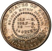 1 Dollar "1879 Goloid Metric Dollar" (Pattern; Silver) - Reverse