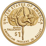 1 Dollar "Native American Dollar" (American Indians in ballet) - Reverse